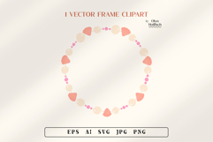 Summer Beaded Jewelry Vector Round Frame with Pearls, Shells Product Image 2