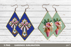 Yarn Easter Earring PNG, Knitting Easter Earring Sublimation Product Image 1
