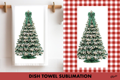 Christmas Dish Towel PNG. Jeweled Christmas Tree Sublimation Product Image 1