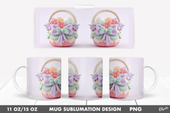 Easter Mug Sublimation Wrap, Spring Mug 11 OZ, 15 OZ Product Image 1