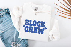 Block Crew SVG - Trendy Blue Bubble Typography Design Product Image 3