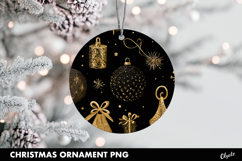 Christmas Black Ornament PNG Product Image 1