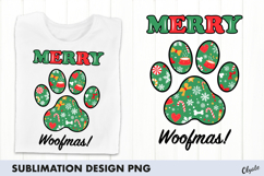 Merry Woofmas, Dog Christmas Sublimation PNG Product Image 1