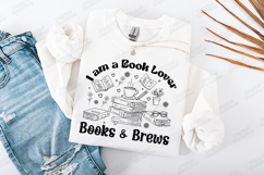 I Am A Book Lover Books And Brews Line Art Reading Design Product Image 2