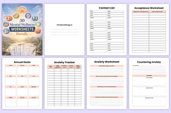 50 Mental Wellness Worksheets Bundle Canva Product Image 2
