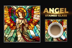 Angel Stained Glass Square Coaster Product Image 1