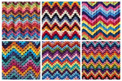 Colorful Granny Crochet Chevron Seamless Pattern Product Image 2