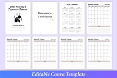 Editable 2024 Anxiety &amp; Depression Planner Canva Template Product Image 2