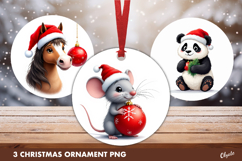 Cute Christmas Animal Ornament, Christmas Ornament PNG Product Image 1