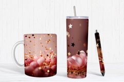 Golden Stars With Pink Background Digital Paper Product Image 2