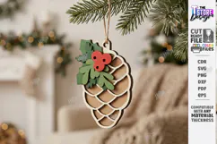 3D Layered Christmas Ornament Laser Cut | Christmas Cone Product Image 1