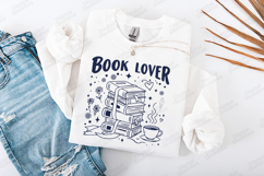 Book Lover Cozy Reading Stacked Books Shirt Design Product Image 2