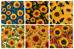 Sunflower Seamless Pattern and Digital Paper Design Product Image 2