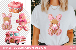 Gingerbread Sublimation. Pink Christmas Sublimation PNG Product Image 1