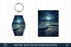 Motel Keychain Sublimation PNG. Night Sea Sublimation PNG Product Image 1