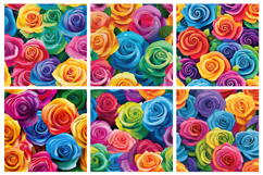 Colorful Roses Seamless Pattern and Digital Paper Background Product Image 2