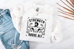 Strength Above All Bodybuilder Gym SVG Design Product Image 2
