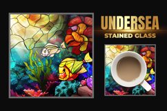 Undersea Stained Glass Square Coaster Product Image 1