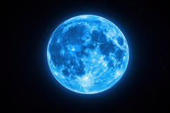 Blue Moon with Dark Background Wallpaper Product Image 1