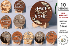 Family Round Signs Bundle Laser Cut. Stand Decor SVG Product Image 1
