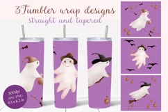 Halloween ghost 20oz skinny tumbler wrap sublimation designs Product Image 1