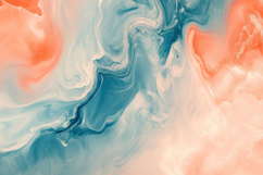 Abstract Swirls of Coral and Blue Background Wallpaper Product Image 1