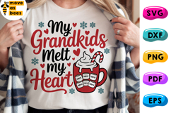 My Grandkids Melt My Heart Svg, Png, Grandma Christmas Shirt Product Image 1