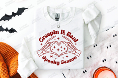 Creepin It Real SVG - Spooky Season Skeleton Heart Cut File Product Image 2