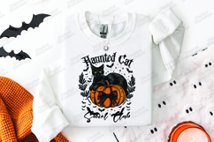 Haunted Cat Social Club SVG - Halloween Black Cat Pumpkin Product Image 3