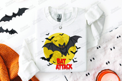 Bat Attack SVG - Halloween Flying Bats Moon Cut File Product Image 3