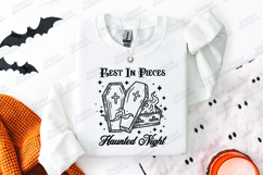Rest In Pieces SVG - Haunted Night Coffin Halloween Cut File Product Image 2