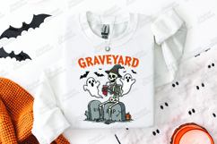 Graveyard SVG - Halloween Skeleton Ghost Tombstone Cut File Product Image 2