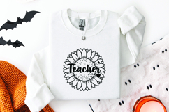 Teacher Sunflower SVG - Cute Floral Classroom Circle Design Product Image 3