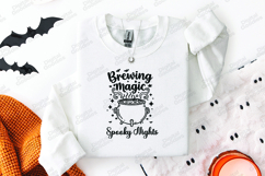 Brewing Magic SVG - Spooky Nights Witch Cauldron Cut File Product Image 2