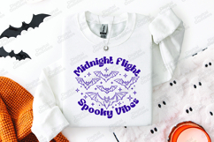 Midnight Flight SVG - Spooky Vibes Halloween Bats Cut File Product Image 2