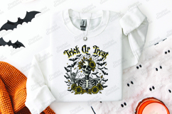 Trick Or Treat SVG - Sunflower Skeleton Rock On Cut File Product Image 2