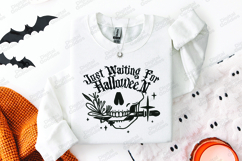 Just Waiting For Halloween SVG - Skull Dagger Floral Cut Product Image 3