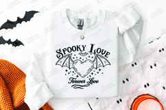 Spooky Love SVG - Halloween Bat Heart Forever Love Cut File Product Image 2
