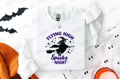 Flying High SVG - Spooky Night Witch Broomstick Cut File Product Image 3