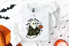 Coffee Lover Ghost SVG - Camo Blanket Halloween PNG Cut Product Image 2