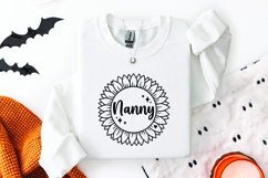 Nanny Sunflower SVG - Cute Floral Grandmother Circle Design Product Image 2