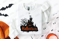 Halloween SVG - Spooky Haunted House Castle Bat Cut File Product Image 3