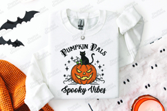 Pumpkin Pals Spooky Vibes SVG Halloween Black Cat Graphic Product Image 3