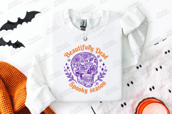 Beautifully Dead SVG - Spooky Season Floral Skull Cut File Product Image 2