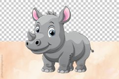 Cute Rhino Clipart 04 variations Product Image 3