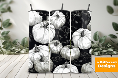 Black and White Pumpkin Seamless Pattern and Digital paper Product Image 3