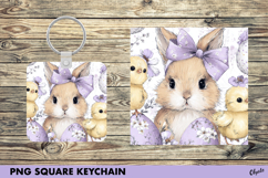 Watercolor Easter Keychain Sublimation PNG Product Image 1