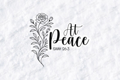 At Peace Floral Quote SVG Design Christian Art Product Image 1