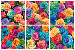 Colorful Roses Seamless Pattern and Digital Paper Background Product Image 3