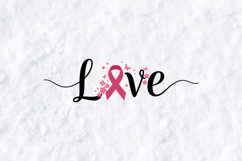 Love SVG - Breast Cancer Awareness Pink Ribbon Butterfly Art Product Image 3